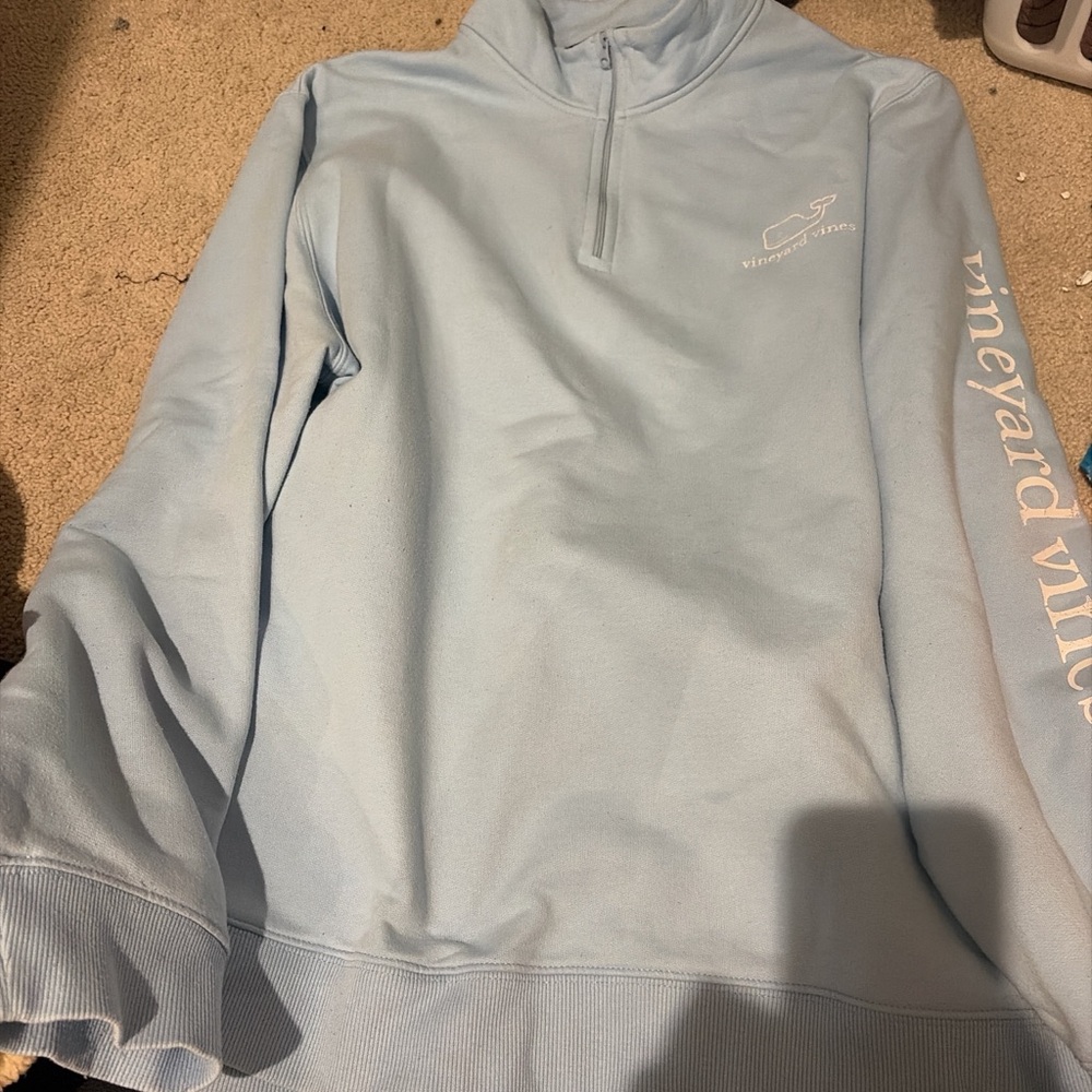 Vineyard Vines Light Blue Quarter-Zip Sweatshirt